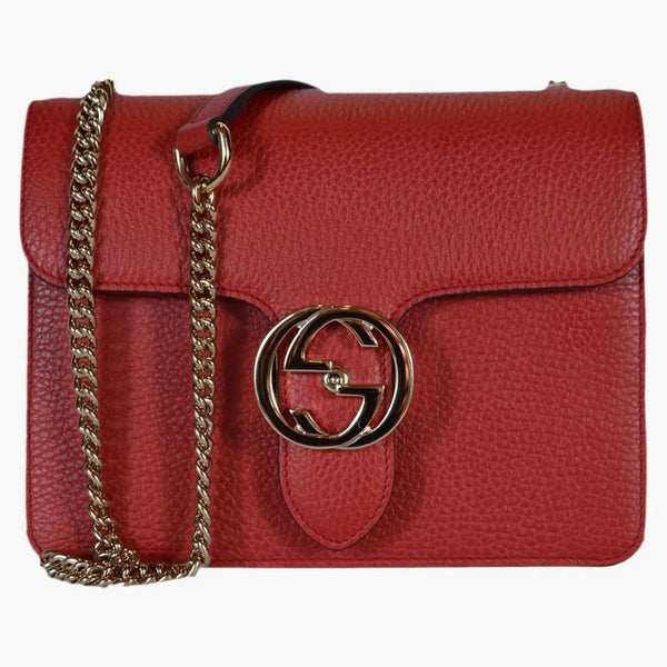 Gucci Interlocking G Shoulder Bag Small Red