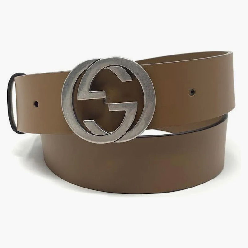 Gucci Interlocking Gg Signature Leather Belt 1.5 Width Brown