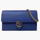 Gucci Interlocking Gg Wallet On Chain (18 Card Slot) Blue