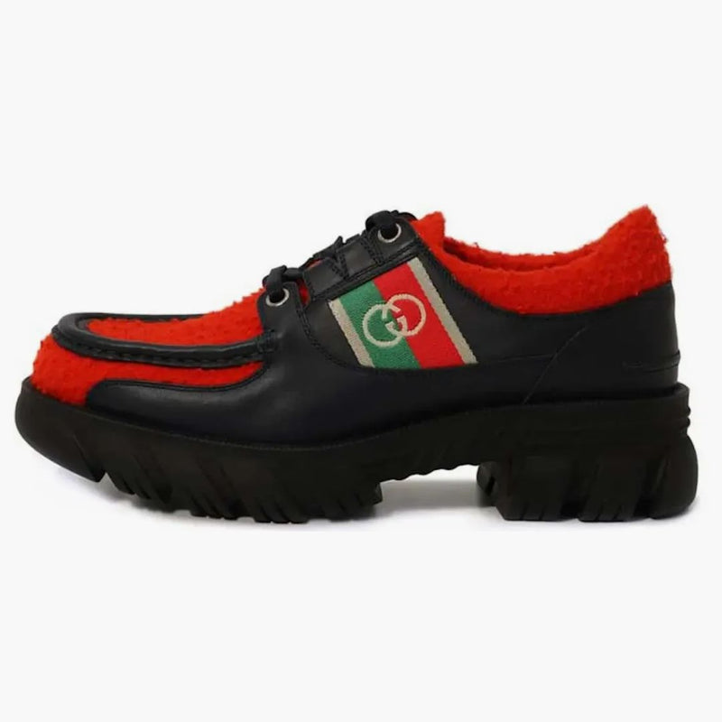 Gucci blokowanie g koronki derbys czerwony czarny