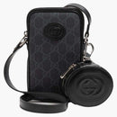Gucci entrelazado g mini bolsa negro/gris