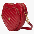 Gucci Interlocking G Mini Heart Shoulder Bag Red