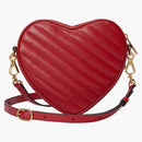 Gucci Interlocking G Mini Heart Shoulder Bag Red