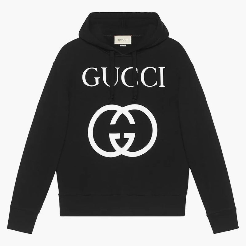 Gucci Interlocking G Oversize Fit Hoodie Black/white
