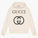 Gucci låsande G överdimensionerad fit hoodie off-white/svart