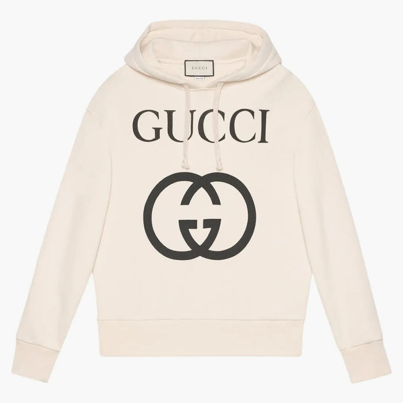 Gucci Interlocking g nadměrná fit mikina off-white/černá