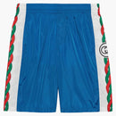 Gucci Interlocking G Print Nežlomonové nylonové šortky modré