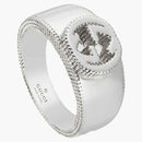 Gucci Interlocking G Ring Textured Outline Silver