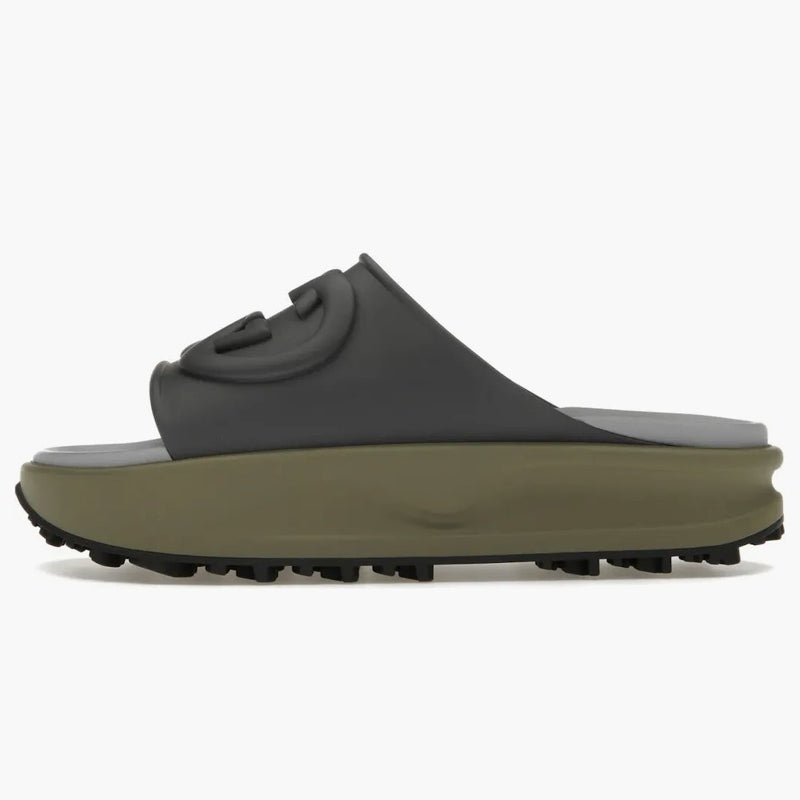 Gucci Interlocking G Slide Dark Gray Khaki