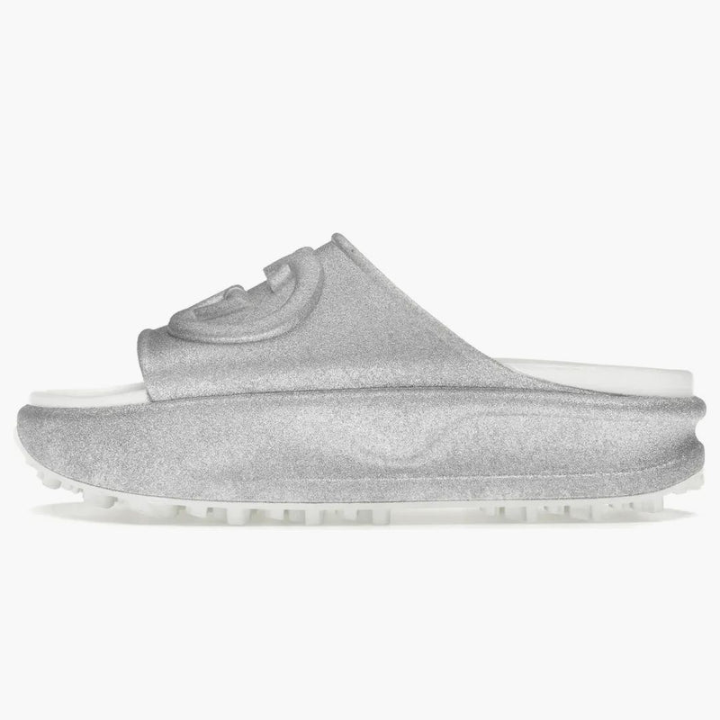 Gucci Interlocking G Slide Metalic Silver (Women's)