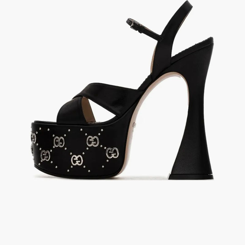 Gucci Interlocking G Studs Sandals Black (Dámské)