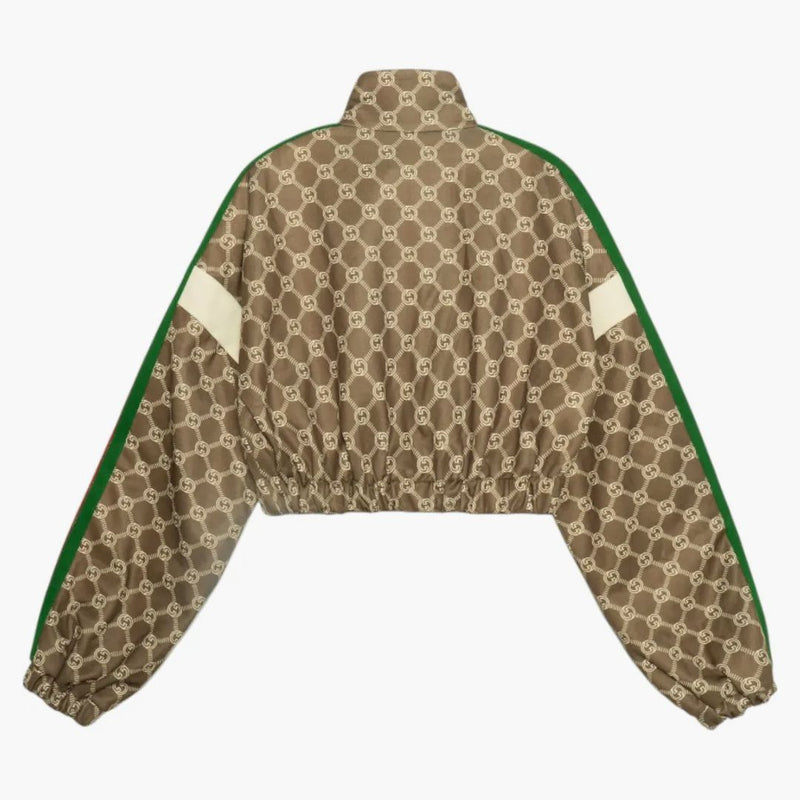 Gucci Interlocking G Zipper Jacket (women's) Olive Green/ivory