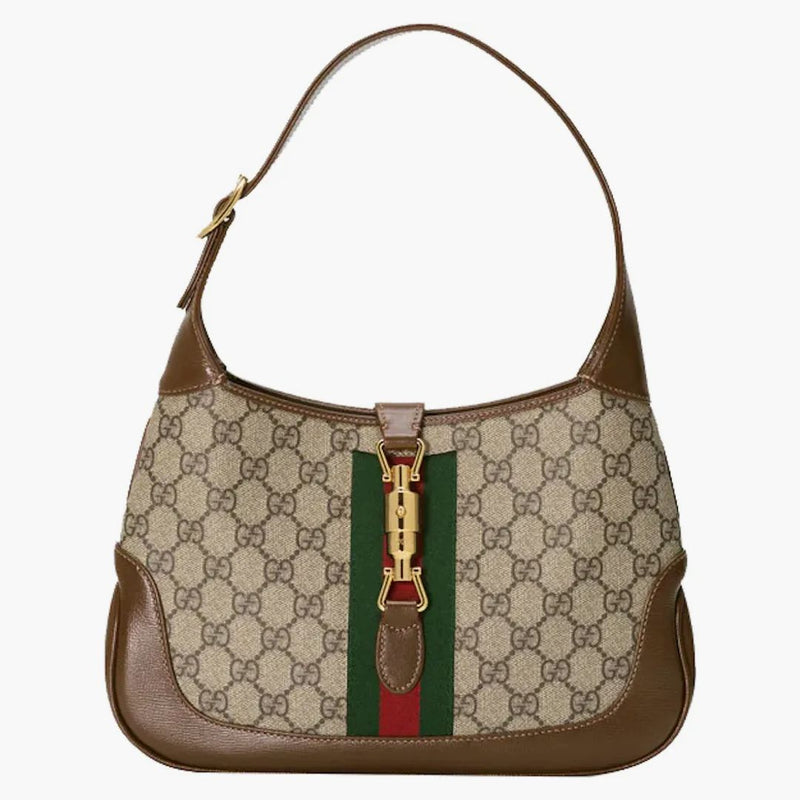 Gucci Jackie 1961 Bolso de hombro pequeño GG Supreme Beige/Ebony