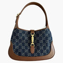 Gucci Jackie 1961 Small Shoulder Bag GG Denim Blue/Ivory