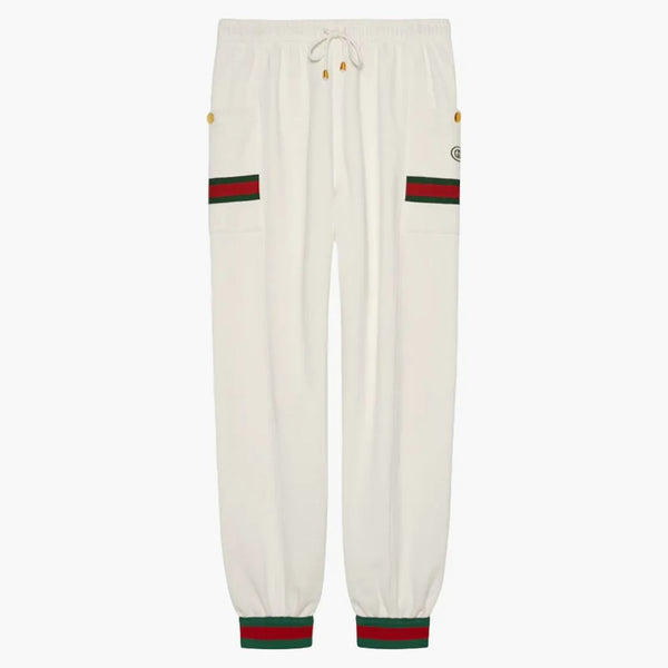 GUCCI DERSEY joggingové kalhoty s promyté slonovinou