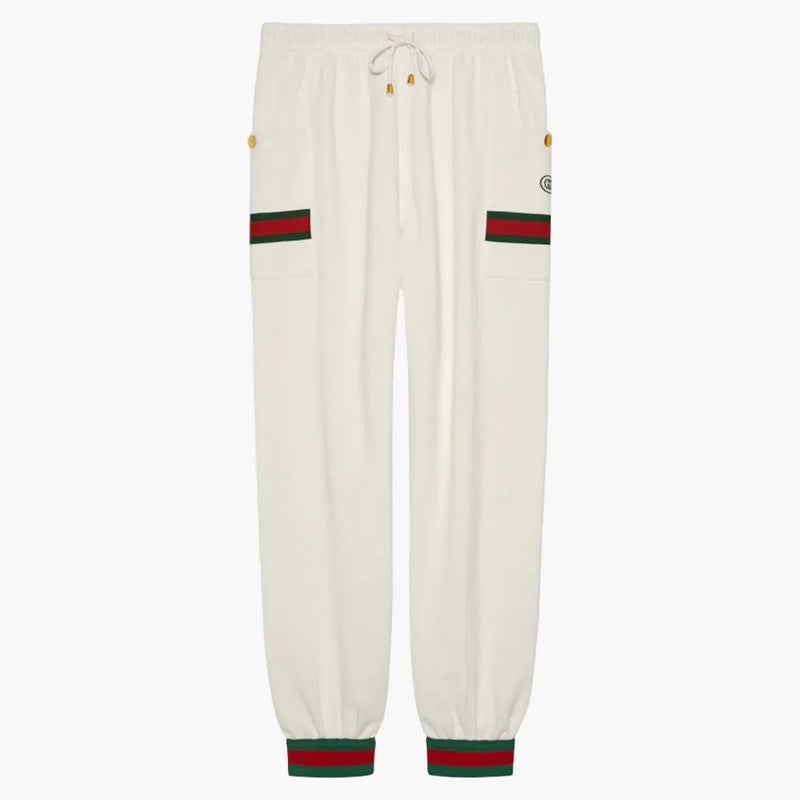 GUCCI DERSEY joggingové kalhoty s promyté slonovinou