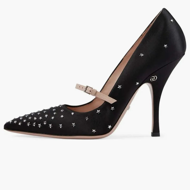 Gucci Jodie Embellished Satin Pumps Black (women's)