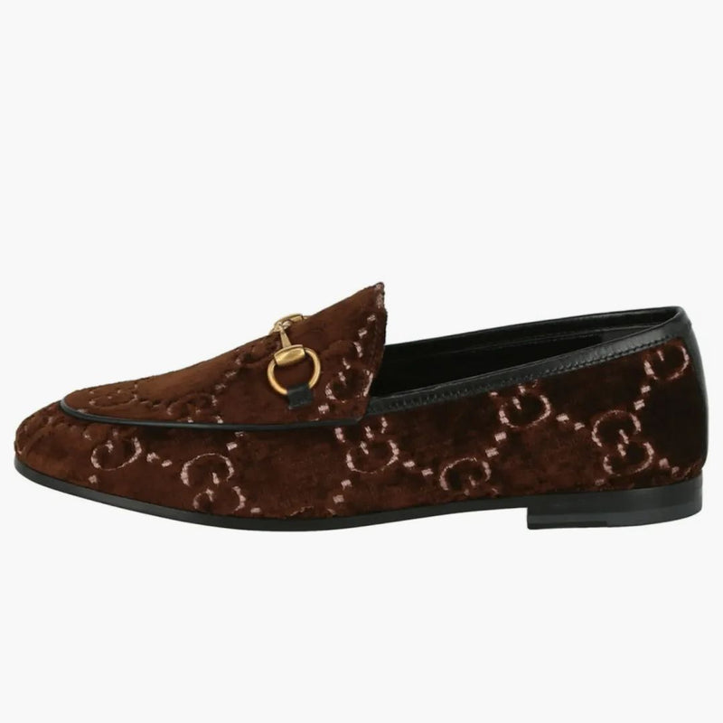 Gucci Jordaan GG Velvet Loafers Cocoa (Dámské)