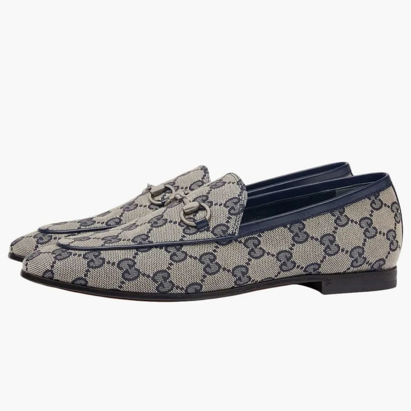 Gucci Jordaan Loafer Blue Gg Canvas