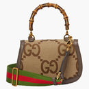 Gucci Jumbo Gg Bag With Bamboo Small Camel/ebony
