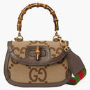Gucci Jumbo Gg Bag With Bamboo Small Camel/ebony