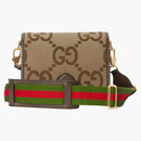Gucci Jumbo Gg Canvas Shoulder Bag Camel/ebony