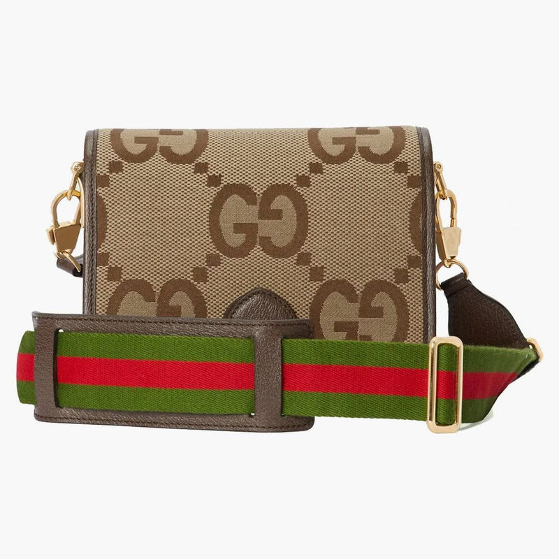Gucci Jumbo GG Canvas Shoulder Bag Camel/Ebony