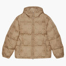 Gucci jumbo gg jacquard canvas down hooded jacket beige