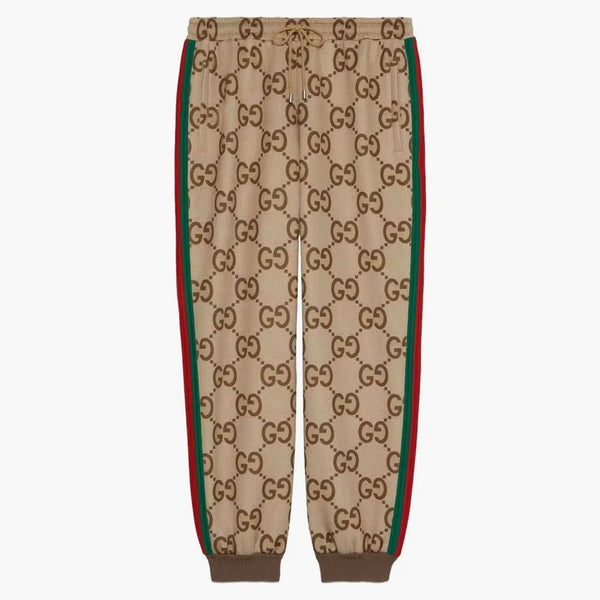 Gucci jumbo gg jogging kalhoty s béžovou/eben