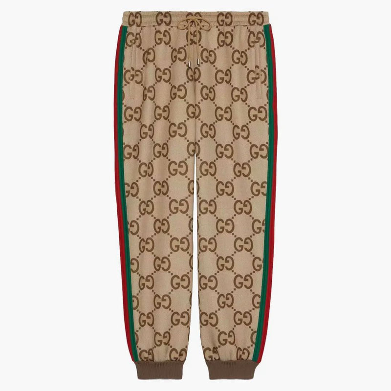 Gucci jumbo gg jogging kalhoty s béžovou/eben