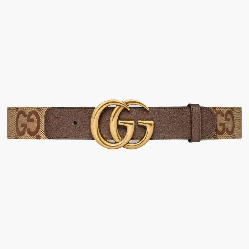 Gucci Jumbo Gg Marmont Wide Belt Camel/ebony