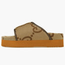 Gucci Jumbo GG Platform Slide Camel Ebony Monogram (Women's)