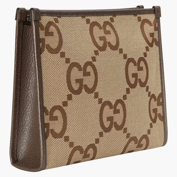 Gucci Jumbo Gg Pouch Pouch Camel/ebony