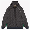 Gucci jumbo gg zip jacket with web gray/dark gray