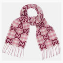 Gucci Kids GG Jacquard Wool Scarf Pink