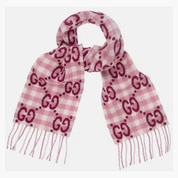 Gucci barn gg jacquard ull halsduk rosa