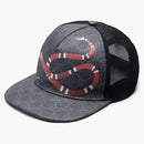 Gucci Kingsnake Print GG Supreme Baseball has Black/Grey