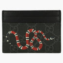 Gucci Kingsnake Print GG Supreme Card Holder Black/Red
