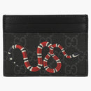 Gucci Kingsnake Print GG Supreme Card Holder Black/Red