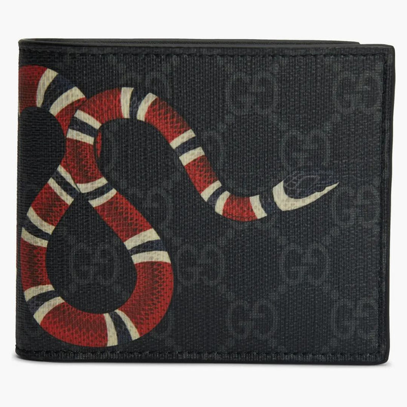 Gucci Kingsnake Portfel GG Supreme (8 gniazd kart) czarny