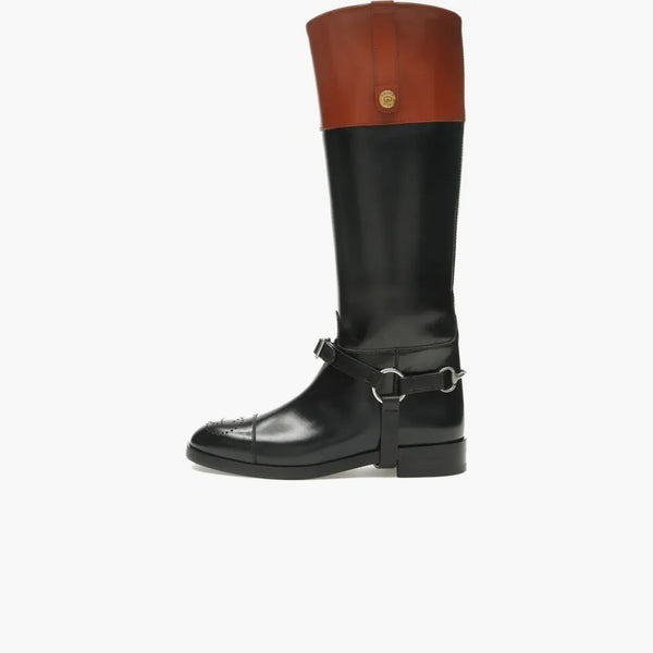 Gucci Knee-high Boot Black Harness Leather