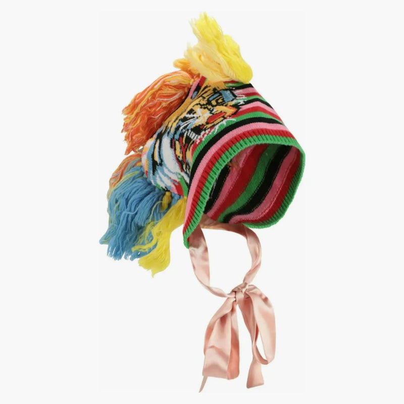 Gucci Knitted Tiger Head Mohawk Beanie Sable Sostituti