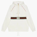 Gucci Label Cotton Canvas Windbreaker bunda bílá