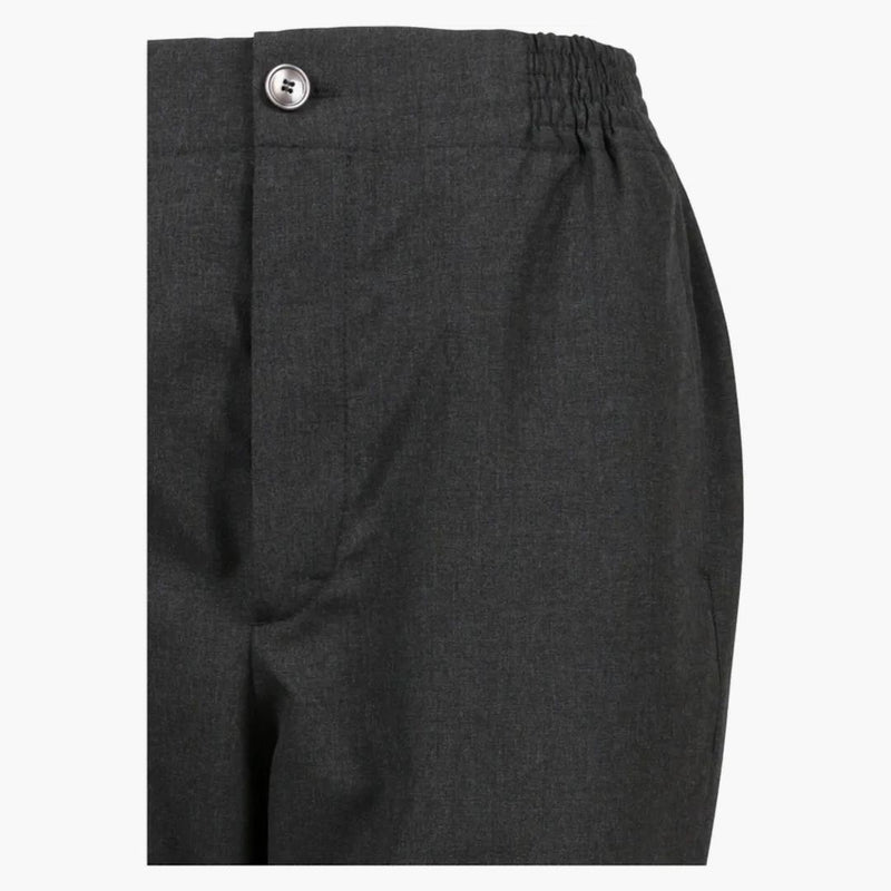 Gucci Label Cotton Poplin kalhoty středně šedé