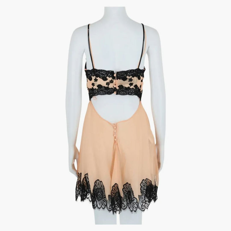 Gucci Lace Slip Lingerie Dress Pink Black