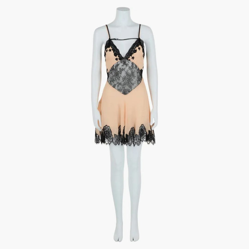Gucci Lace Slip Lingerie Dress Pink Black