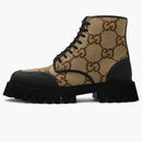 Gucci Lace Up Boot Maxi GG Camel