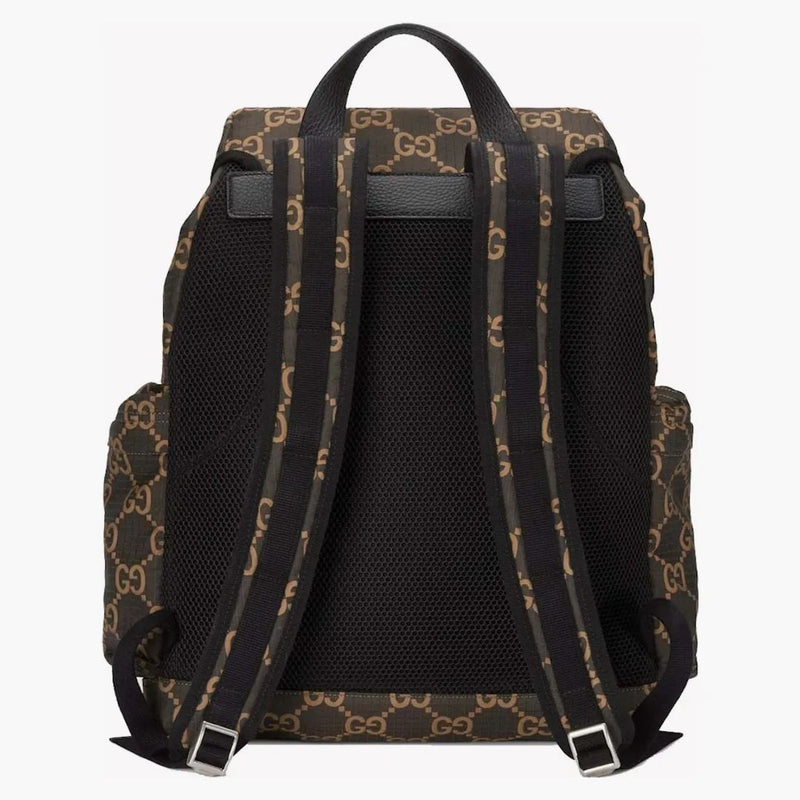 Gucci velký GG polyester batoh Ebony/Beige