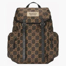 Gucci Large Gg Polyester Backpack Ebony/beige