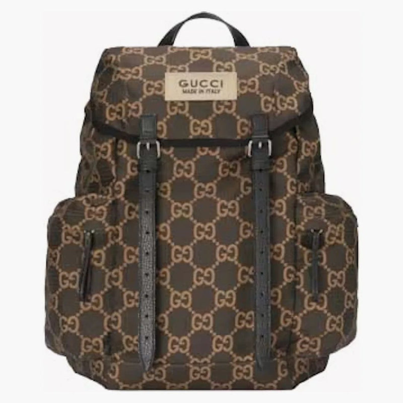 Gucci velký GG polyester batoh Ebony/Beige
